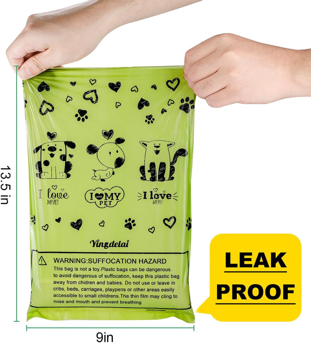 Dog Poop Bag Biodegradable - 540 Count Dog Waste Bags with Dispenser, Extra Thick Strong Leak Proof Poop Bags for