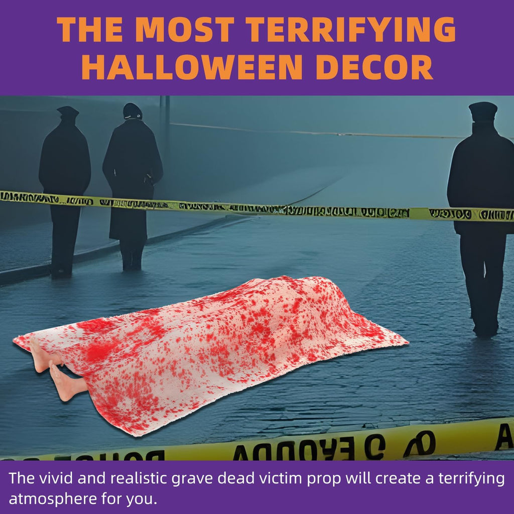Scary Halloween Decorations Outdoor and Indoor,The Grave Dead Victim Crime Scene Prop,Haunted House