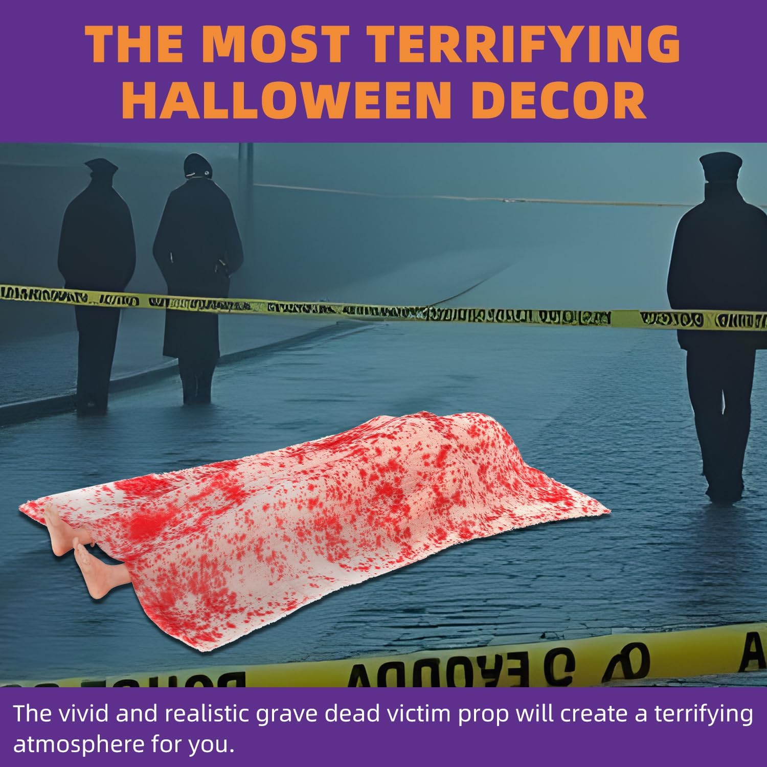Scary Halloween Decorations Outdoor and Indoor,The Grave Dead Victim Crime Scene Prop,Haunted House