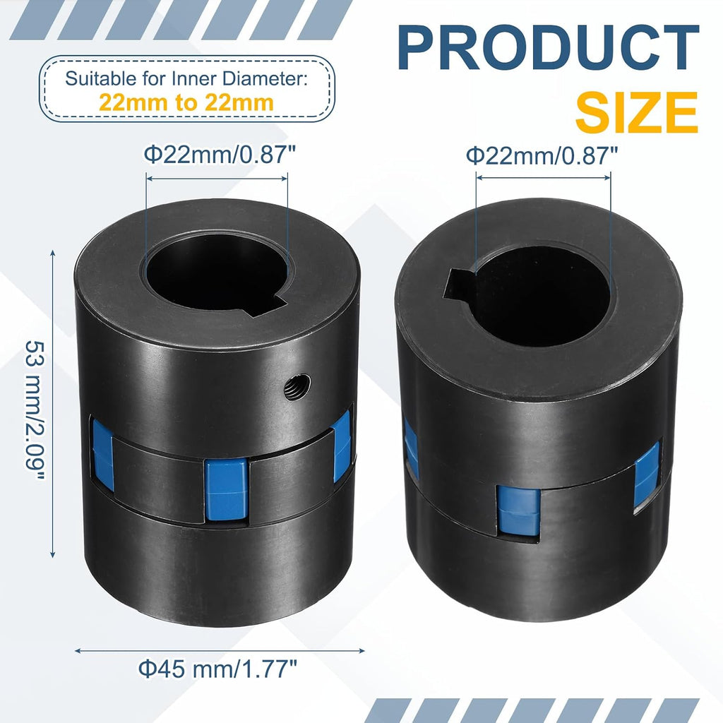MECCANIXITY L075 Flexible Shaft Coupling 7/8" to 7/8" Bore Coupler Set