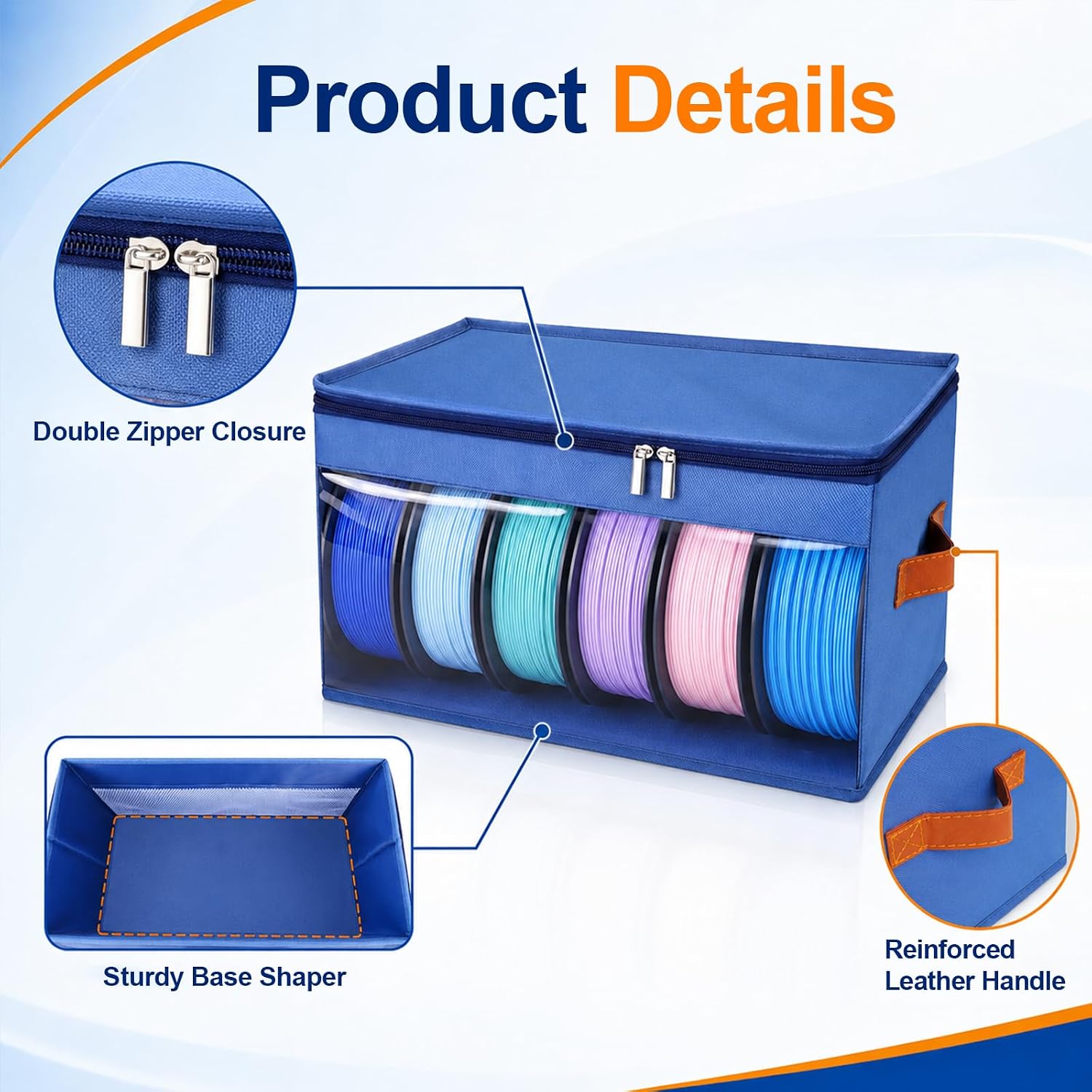 Filament Storage Box 4 Pack with Desiccants Max 24 Rolls 1kg 1.75mm | Upgraded Moisture-proof, Dual-zipper Sealed for