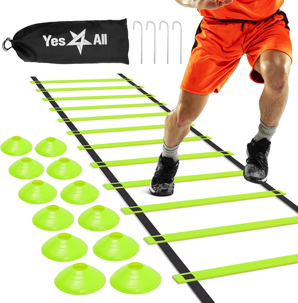 Agility Ladder Speed Training Equipment, Adjustable Football Ladder for All Ages with Carry Bag, Durable, Portable