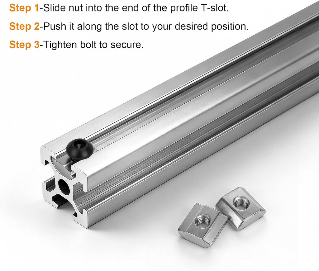 100pcs M6 T-Nut Screw Kit for 3030/3060 Series Aluminum Extrusion