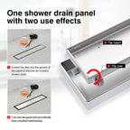 Linear Shower Drain 12 inch Brushed with Tile Insert Panel