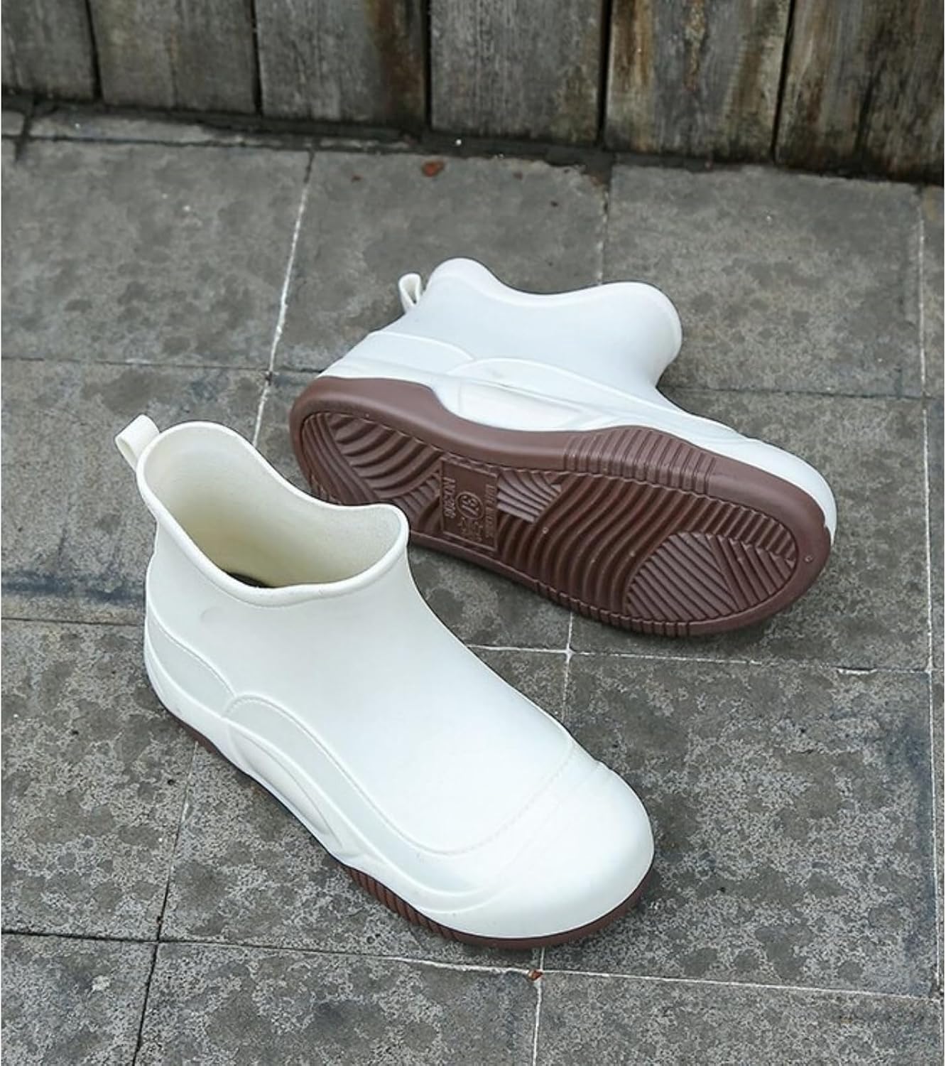 Women's Ankle Rain Boots Waterproof Deck Boots Outdoor Fishing Garden Shoes for Women Anti-Slip Lightweight
