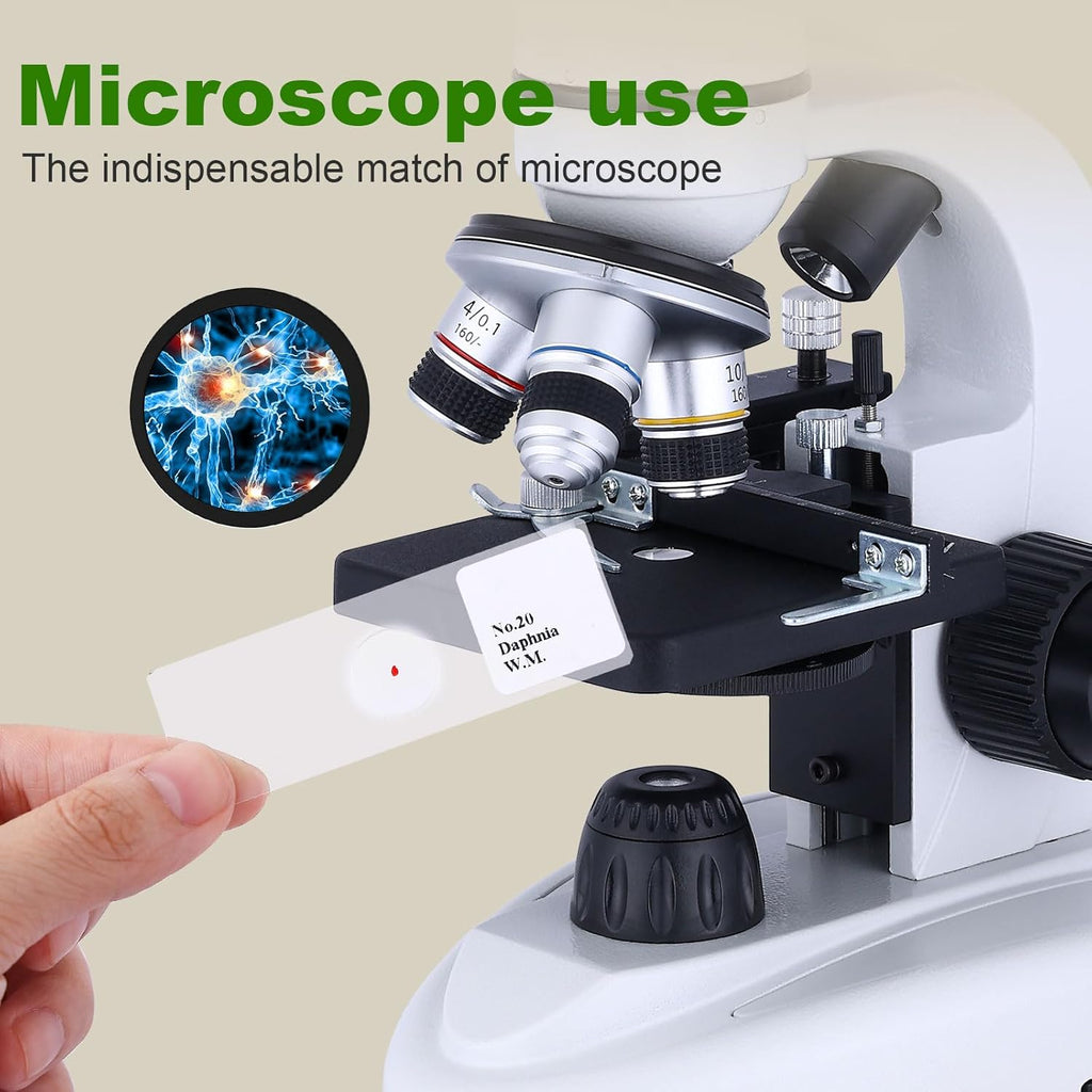 120 Microscope Slides with Specimens, Plant, Insect, Animal, Algae Slide Set for Biological Science Laboratory Basic