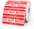 Do Not Bend Stickers 1" × 3" Handle with Care Shipping Labels 1000 Pcs