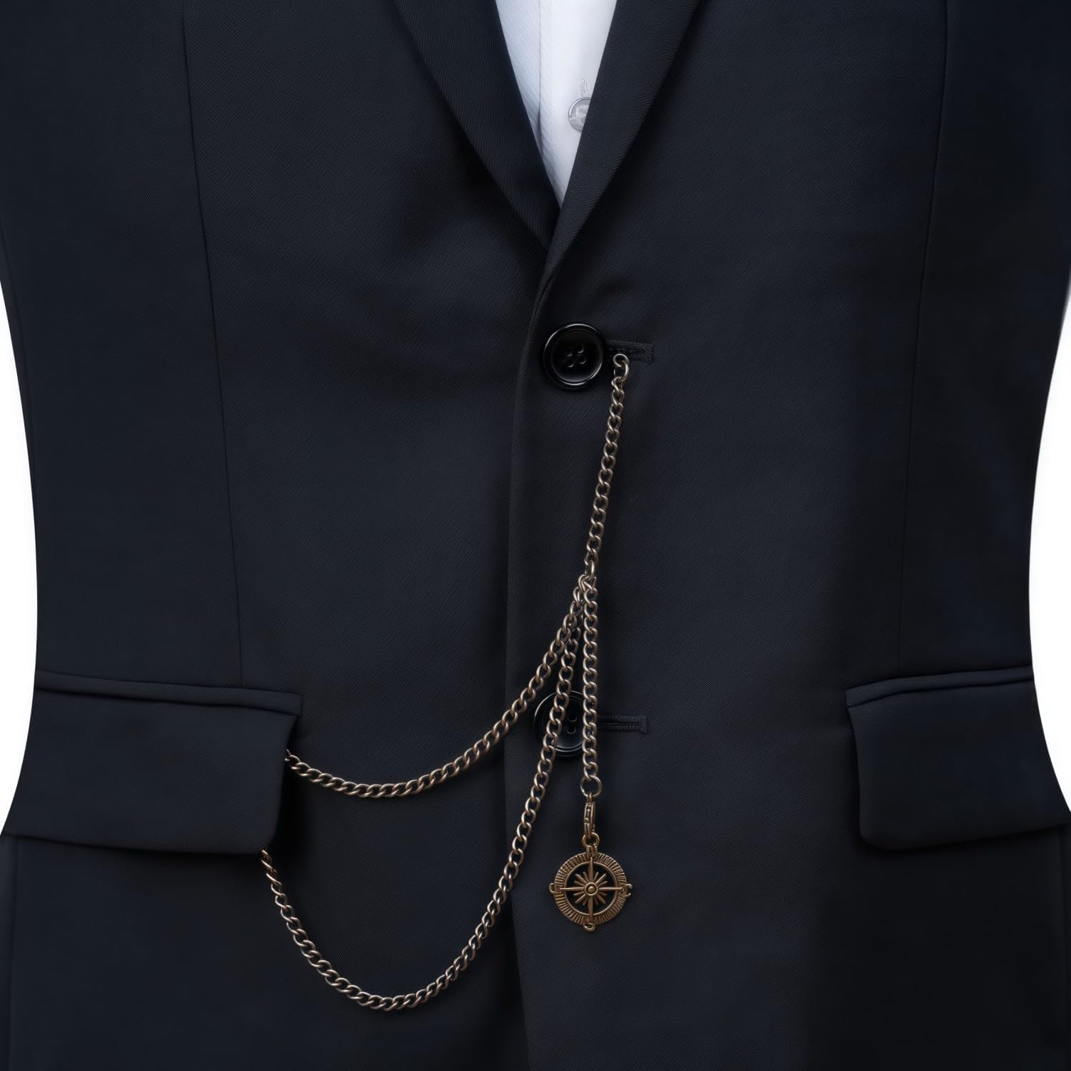 Handmade Single Albert Pocket Watch Chain T-Bar with with Pendant