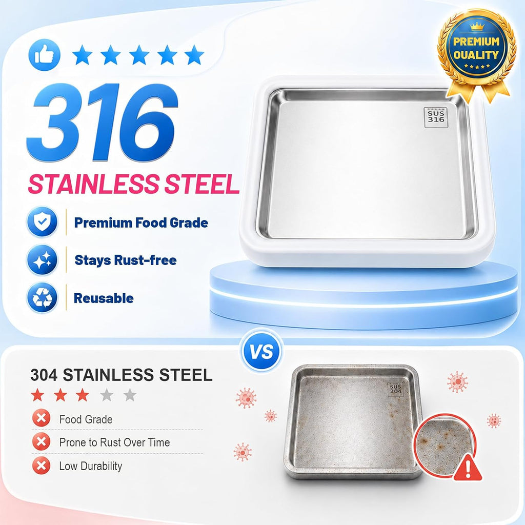 Rolled Ice Cream Maker, Premium Food Grade 316 Stainless Steel