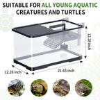(Tank + Light +Pump + Filter + Filter Balls) Turtle Tank Kit, Turtle Tank Starter Kit,Bottom Drainage, Multi-Function