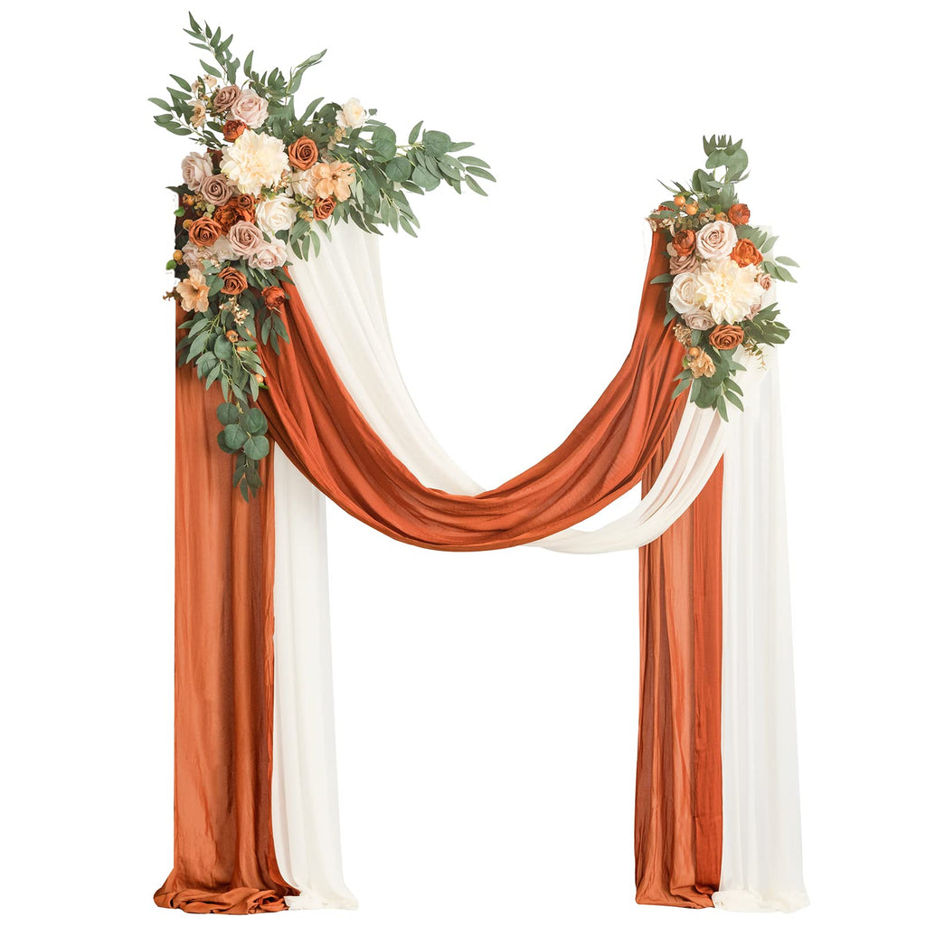 Wedding Arch Flowers, Fall Decor, Burnt Orange