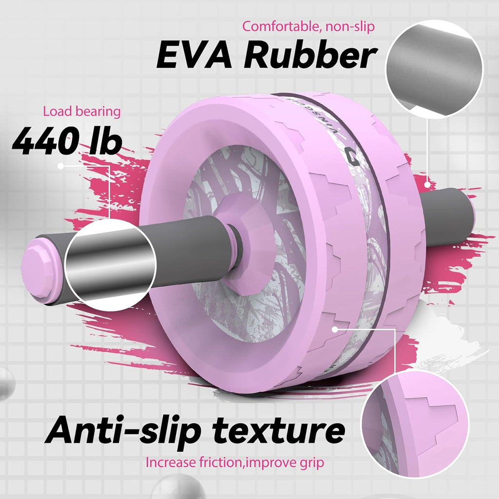 Ab Roller Wheel, Abs & Core Workout Equipment for Home Gym with Knee Pad Accessories, Abdominal Wheel for Full-body