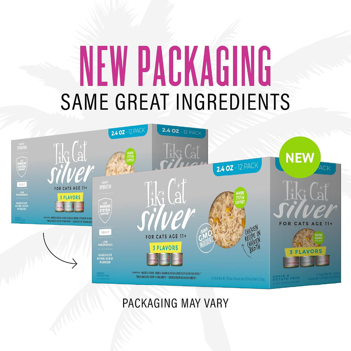 Silver Wet Cat Food, Variety Pack, Senior, 2.4 oz. Cans, 12 Count