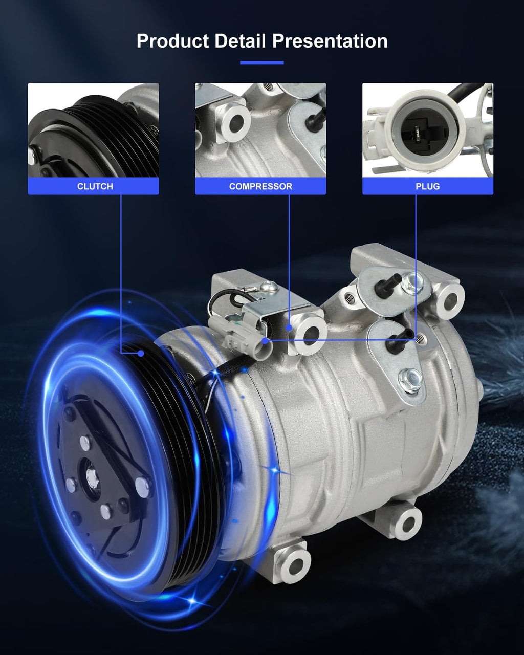 ECCPP AC Compressor with Clutch for Toyota Sienna 3.3L 2004-2006