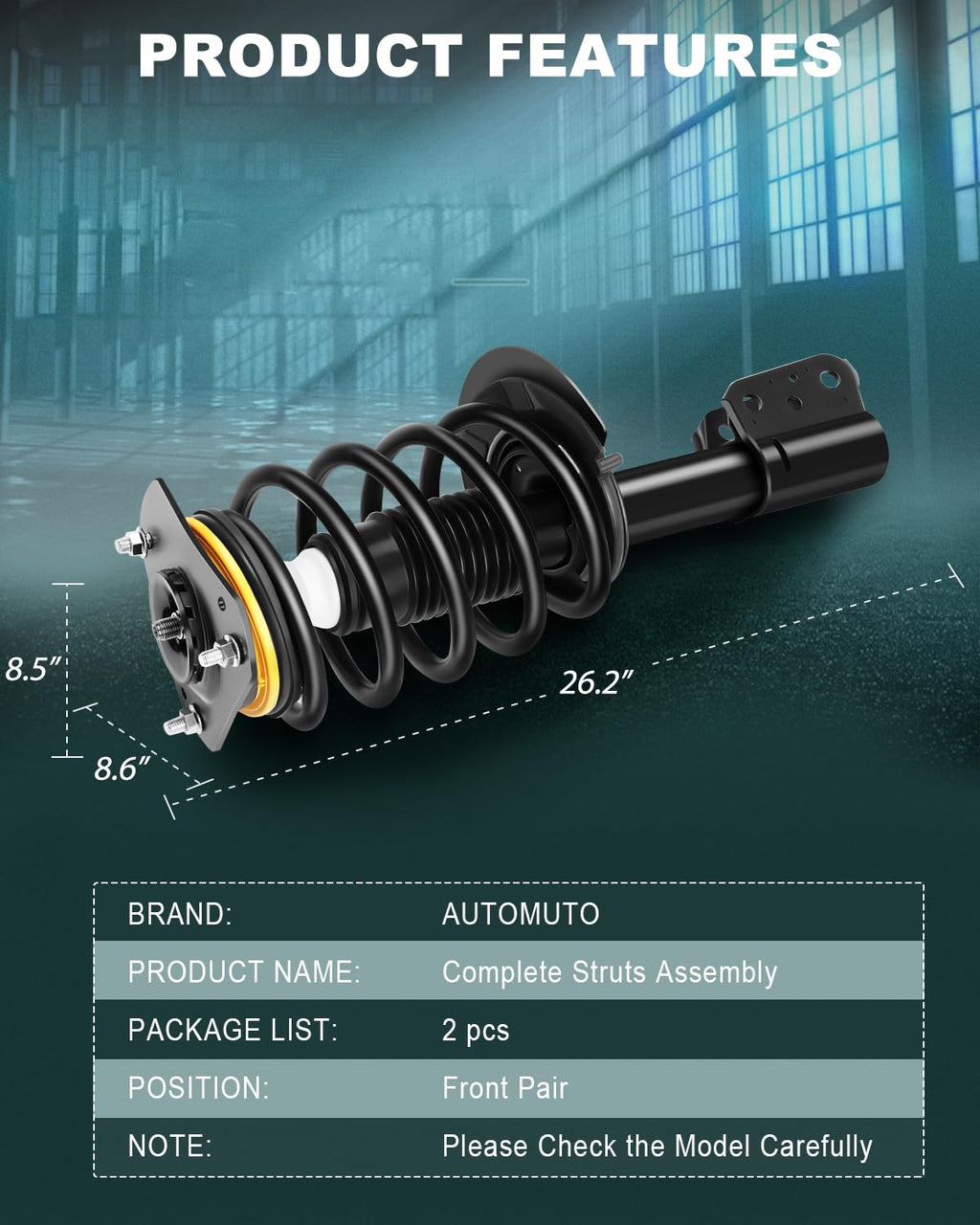 AUTOMUTO Front Complete Struts Spring Assembly for Pontiac Aztek 2001-2005