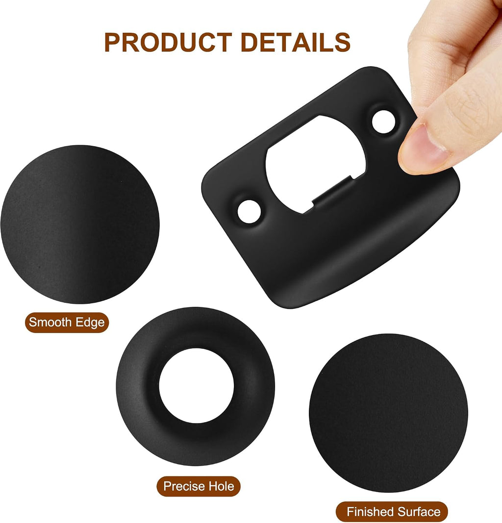 Door Strike Plate for Interior Doors, Matte Black, 1 Pack | 2-1/4"x1-3/4" Security Reinforcement Door Lock