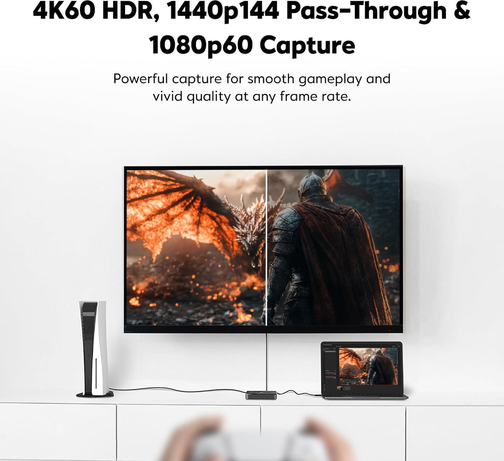 Capture Card for Streaming, 4K60 HDR Passthrough, 1080p60 Video Recording, Ultra-Low Latency Game Streaming for