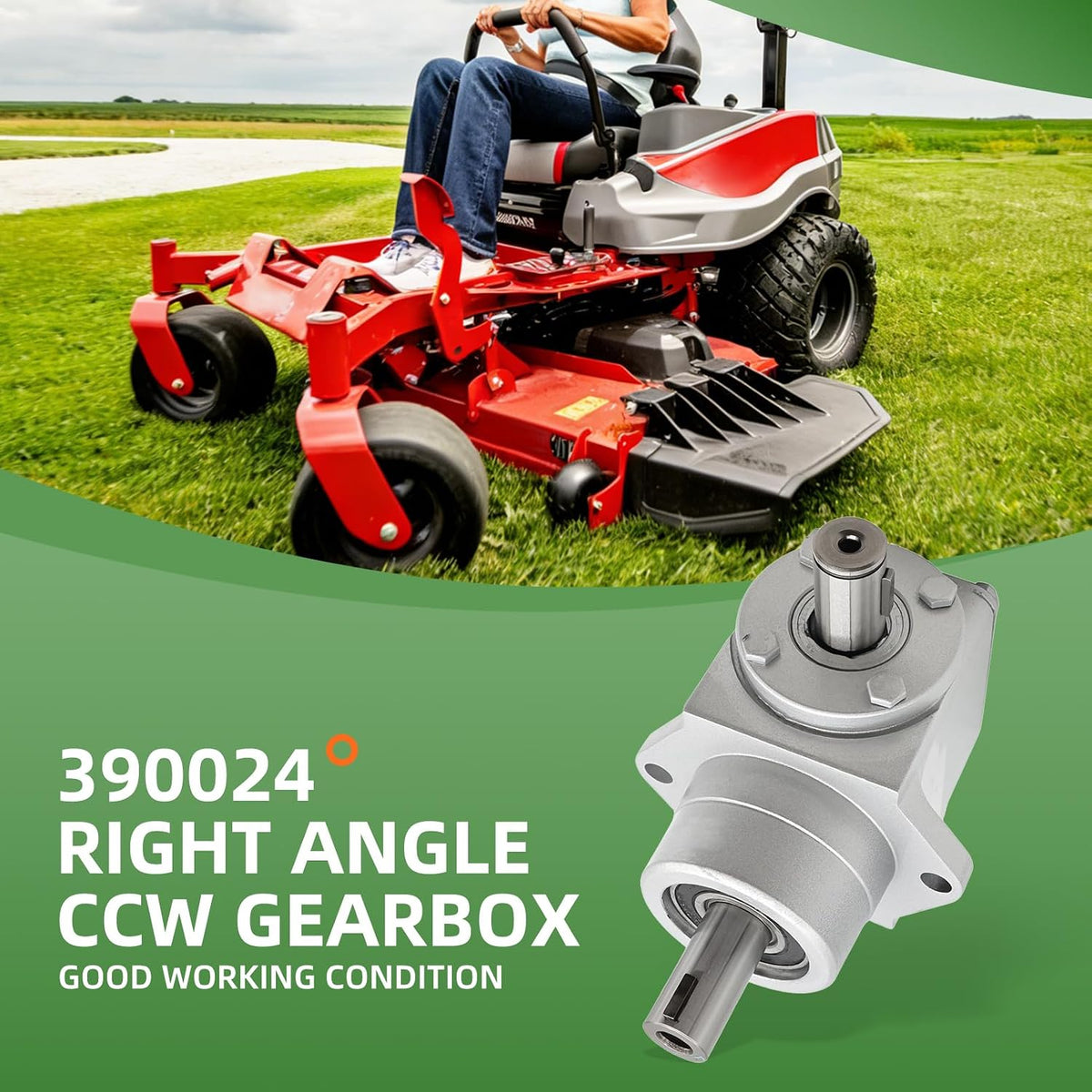 Right Angle CCW Gearbox Compatible with 52 Inch Mount Mower