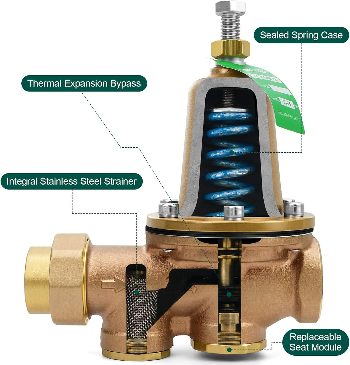 LF25AUB-Z3 3/4" Cast Copper Silicon Alloy Pressure Reducing Valve