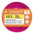 Energeaster Solid Indoor 10/3 NM-B Copper Cable with Ground 25FT, Pink