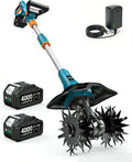 Cordless Tiller Cultivator, 20V Electric Tiller for Gardening | 360RPM, 2 x4.0Ah Batteries, 9" Width 6.6" Depth