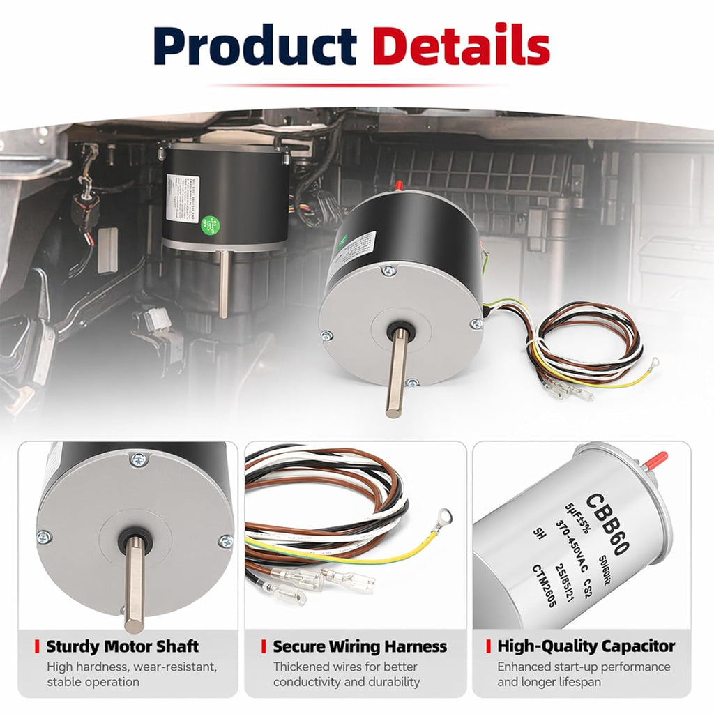 MOT18687 Condenser Fan Motor 1/6HP 825RPM 200-230V Compatible with Trane American Standard AC/Air Conditioner Replaces MOT12919 MOT10478 X70370246010