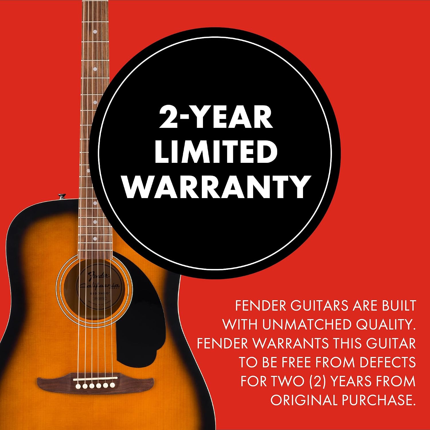 California Debut Redondo Series Beginner Acoustic Guitar, Sunburst | California Series, beginner acoustic guitar for