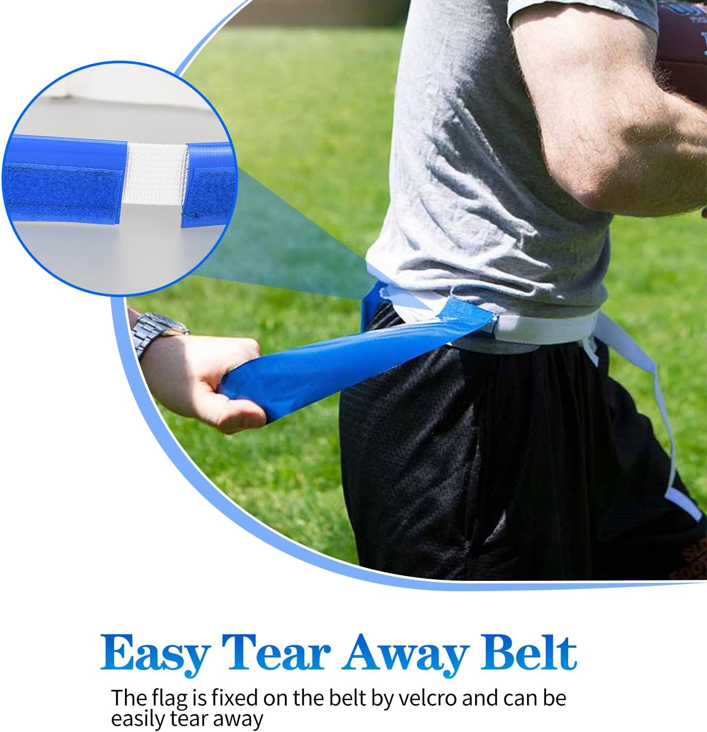 Flag Football Belts, Easy Tear Away Belt for Youths, Adult Players