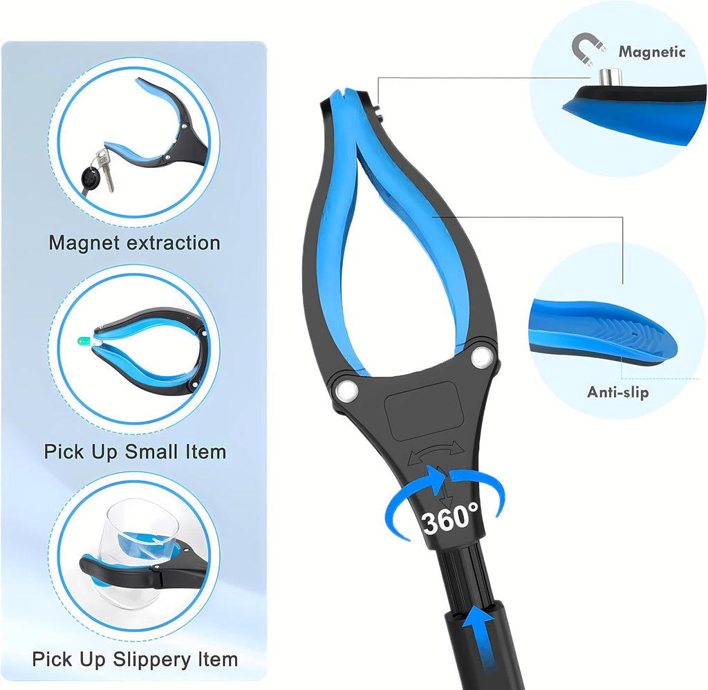 Grabber Reacher Tool - Foldable Gripper and Reaching Tool - Heavy Duty Pick Up Stick Grabbers for Seniors, Trash