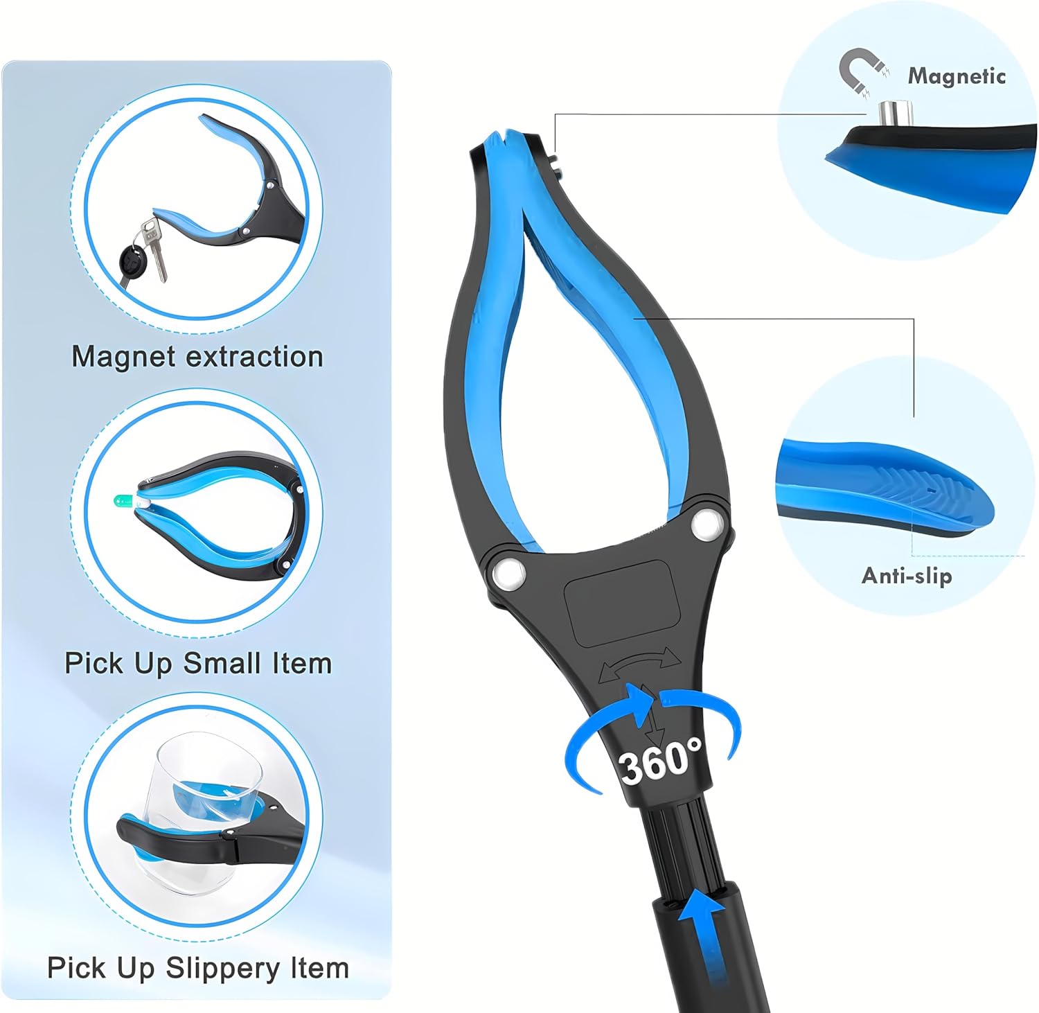 Grabber Reacher Tool - Foldable Gripper and Reaching Tool - Heavy Duty Pick Up Stick Grabbers for Seniors, Trash