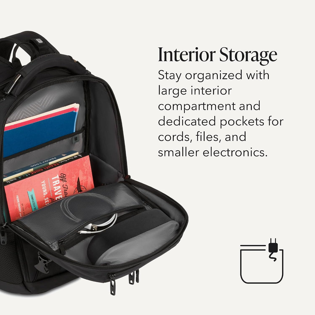 Travel Tech Pro Laptop Backpack – Fits Laptops up to 16” – ScanSmart TSA-Friendly Backpack with Multiple Organizer