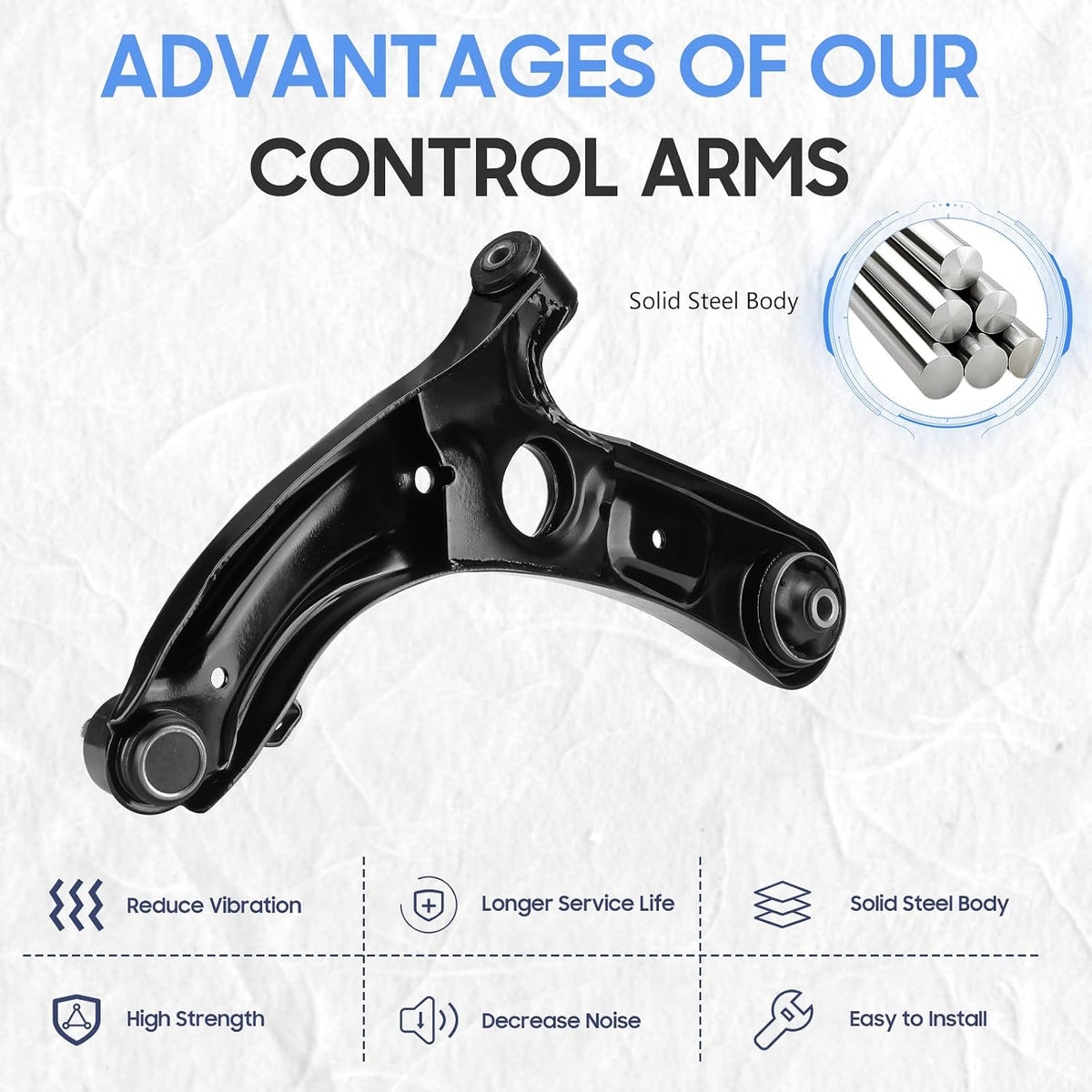 Front Lower Control Arms w/Ball Joints for 2011-2016 Hyundai Elantra 2pc