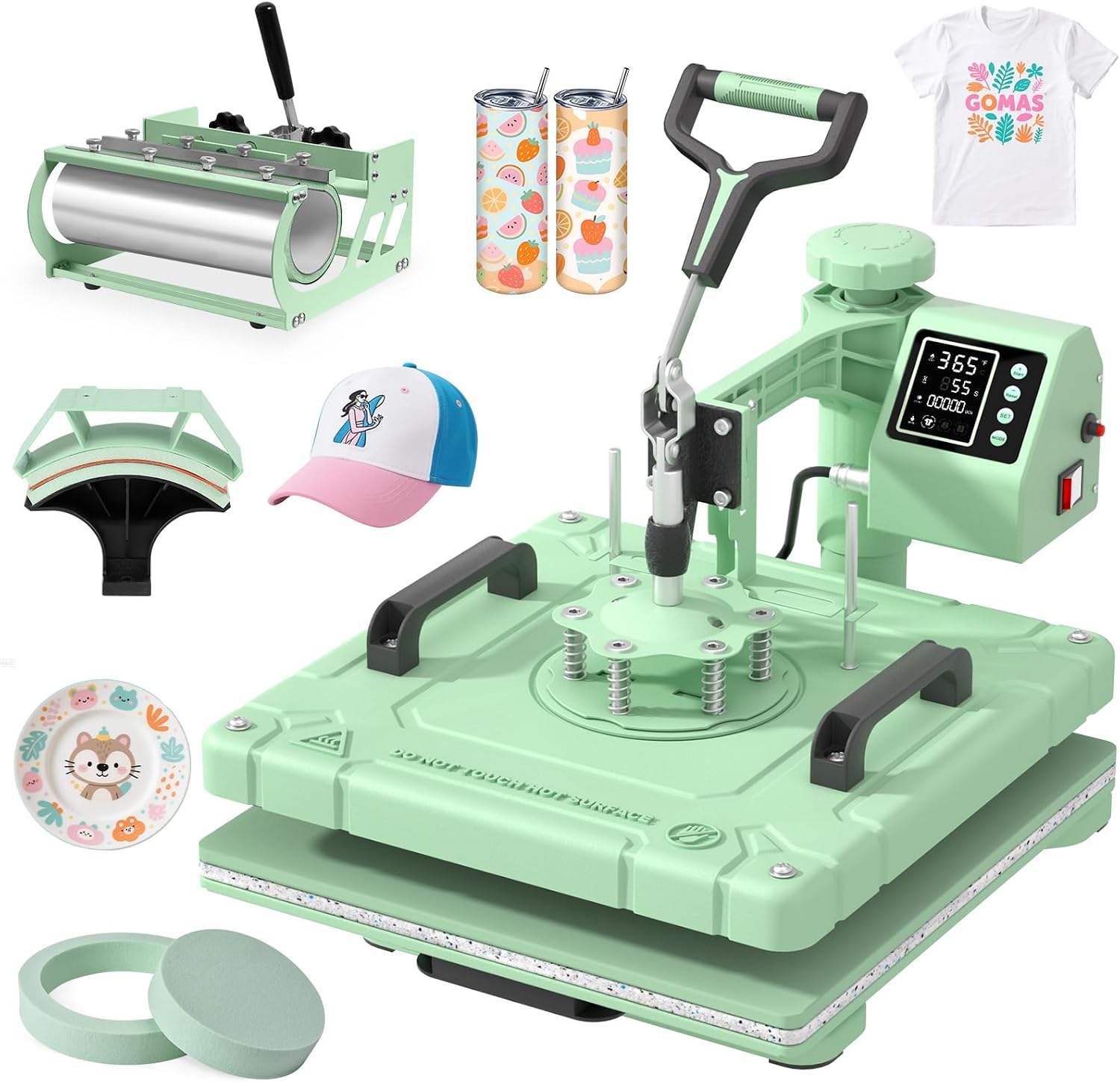 15x15 Inch 5 in 1 Swing Away Heat Press Machine for T Shirts | For DIY Creators & Small Businesses, Create Large