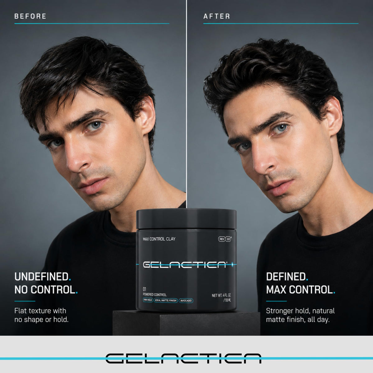 Max Control Hair Clay for Men Matte Finish High Hold 4oz