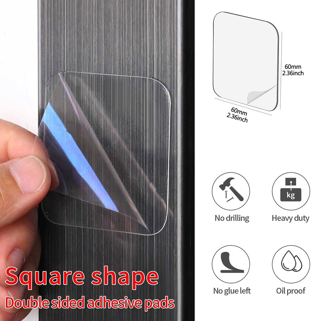 50PCS Double Sided Adhesive Pads for Mounting, 2-3/8inch Two Sided Pre-Cut Square Tape, Sticky Tack Double Sided Tape