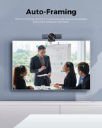 4K AI-Powered Conference Webcam Zoom Certified | Auto Framing, Presenter Tracking, 120° Wide Angle, Dual