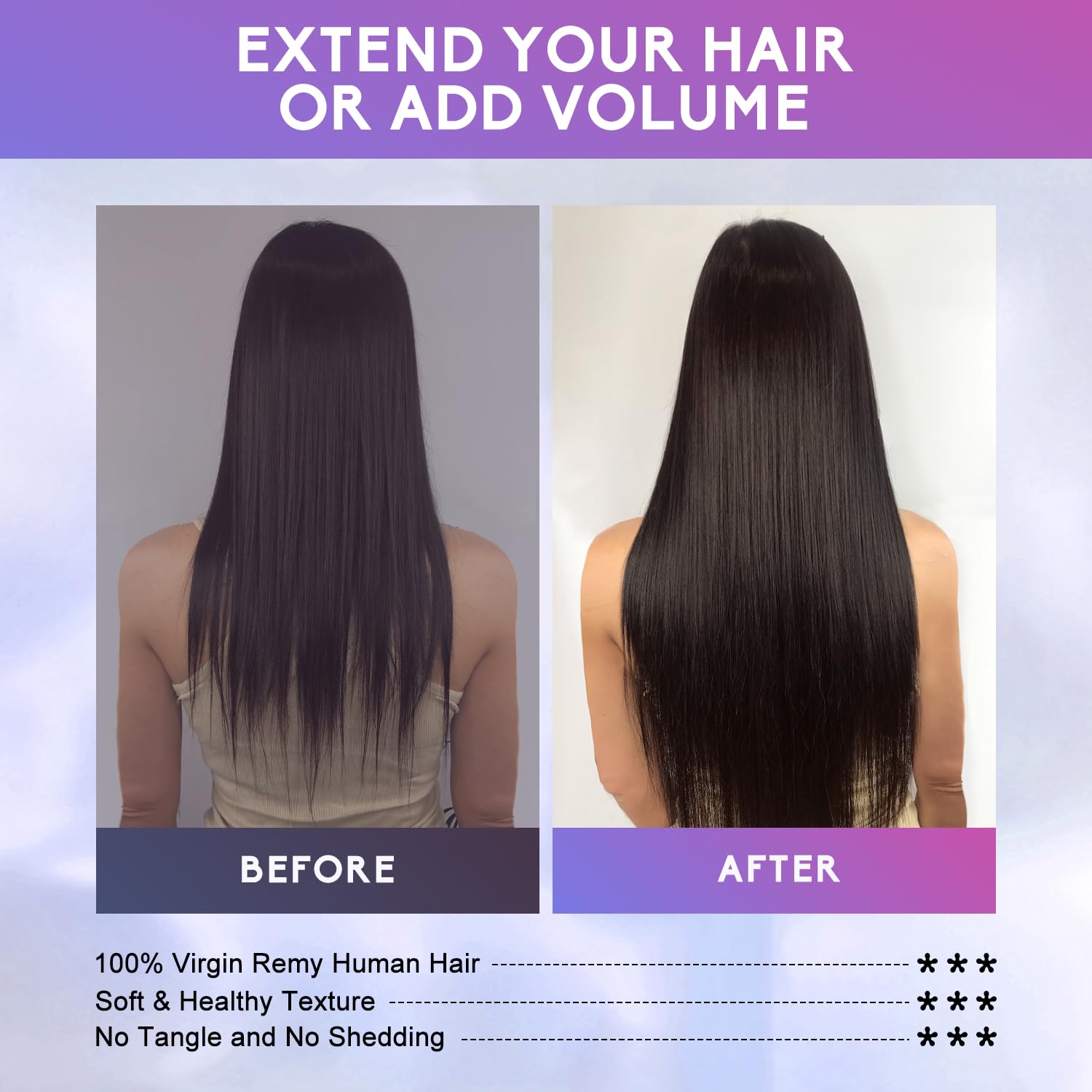 Dark Brown Invisible Clip in Hair Extensions Real Human Hair Weft Clip Ins | 16 Inch 90g, 8pcs Per Set, Double Weft