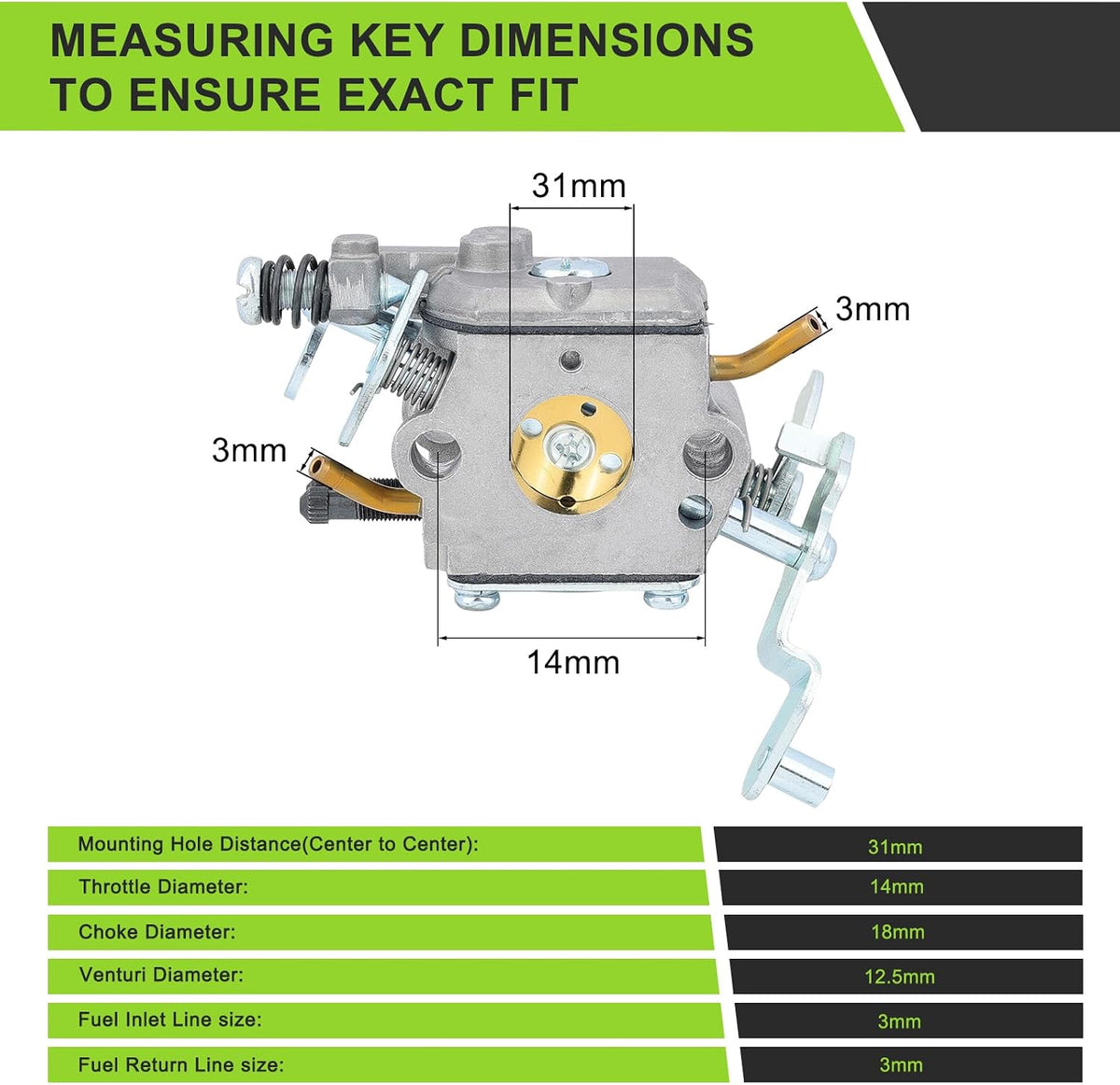 PP5020AV Carburetor for Poulan Pro Craftsman Gas ChainSaw PP5020AV PP5020 PP5020AVX 358.350982 358.350981 358.350980 Poulan Chain Saw Parts Replaces 573952201 C1M-W47