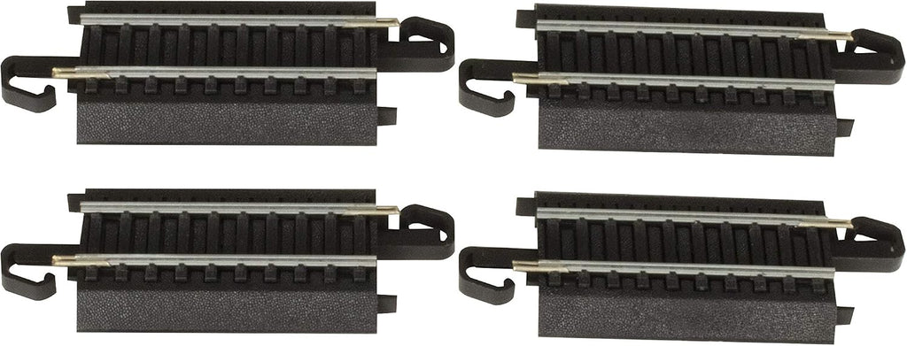 Trains E-Z Track 3" Straight Track 4PK Steel Alloy Rail HO Scale | Snap-Fit E-Z Track, 3” Straight Track (4/card)