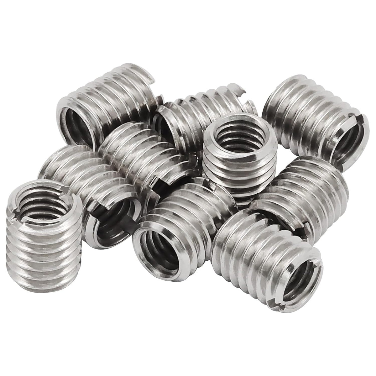 10Pcs Self Tapping Thread Inserts, Stainless Steel M6 Female M8 Male