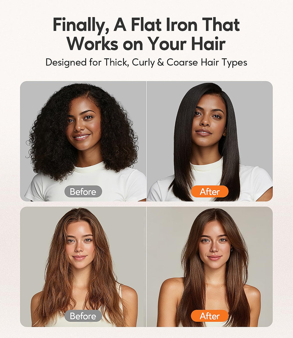 Flat Iron Hair Straightener, 2 Inch, Faster Styling