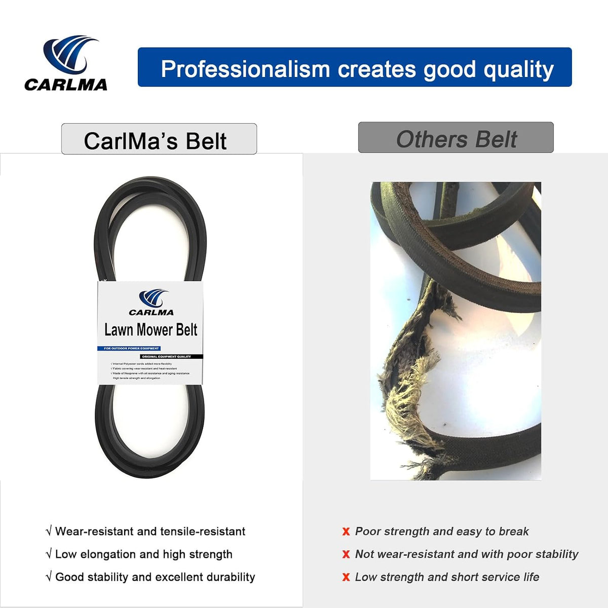 Lawn Mower Double Angled V-Belt Deck Drive Belt for Snapper 0-6 Series (Handle bar Models): 25", 26", 28" and 30" Deck 1-0749, 7010749, 7010749YP, Ref No AA68 (1/2" x 71 1/4")