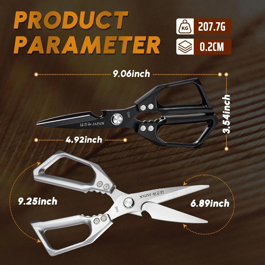 Kitchen Shears Set, Heavy Duty Poultry Shears, Japanese Kitchen Scissors for Meat, Chicken Bones, and Turkey, Gifts