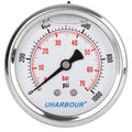 UHARBOUR Glycerin Pressure Gauge 1000psi/70bar, 2-1/2" Dial