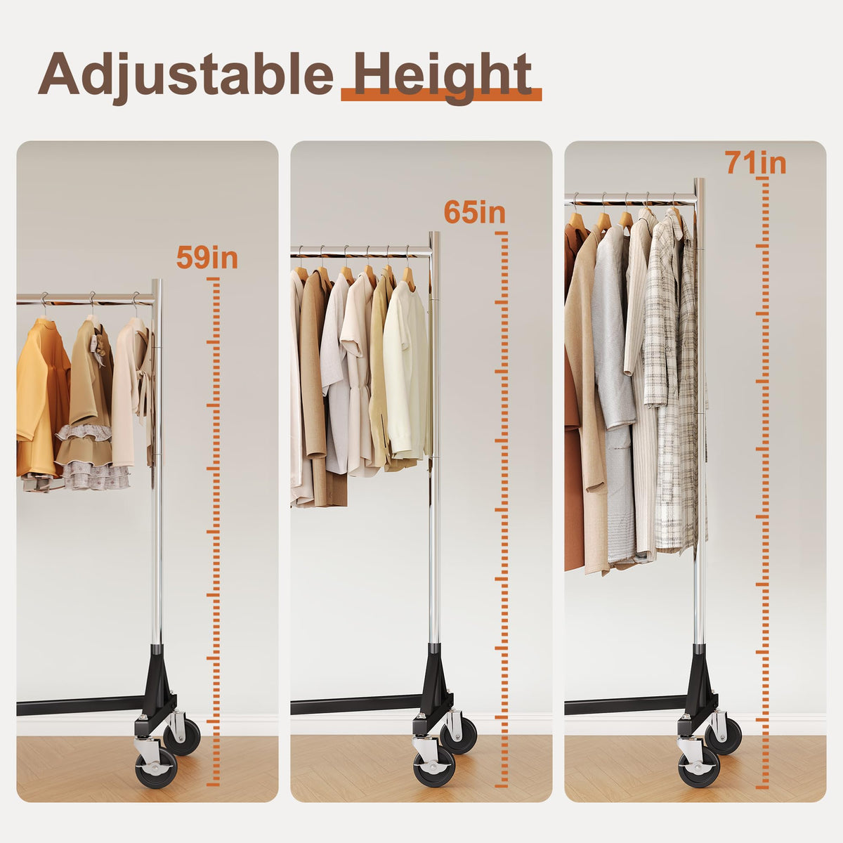 Clothes Rack Z Rack Clothing Rack with Lockable Wheels