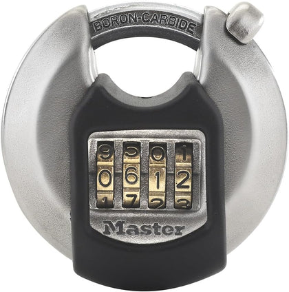 Magnum Combination Discus Padlock, Shrouded Shackle M40NUMEC | Heavy-Duty Stainless Steel Lock, 2-3/4-Inches Wide for