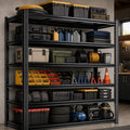 Garage Shelving, Storage Shelves Heavy Duty, 6-Tier Adjustable Black Shelving, 3000Lbs Utility Shelf for