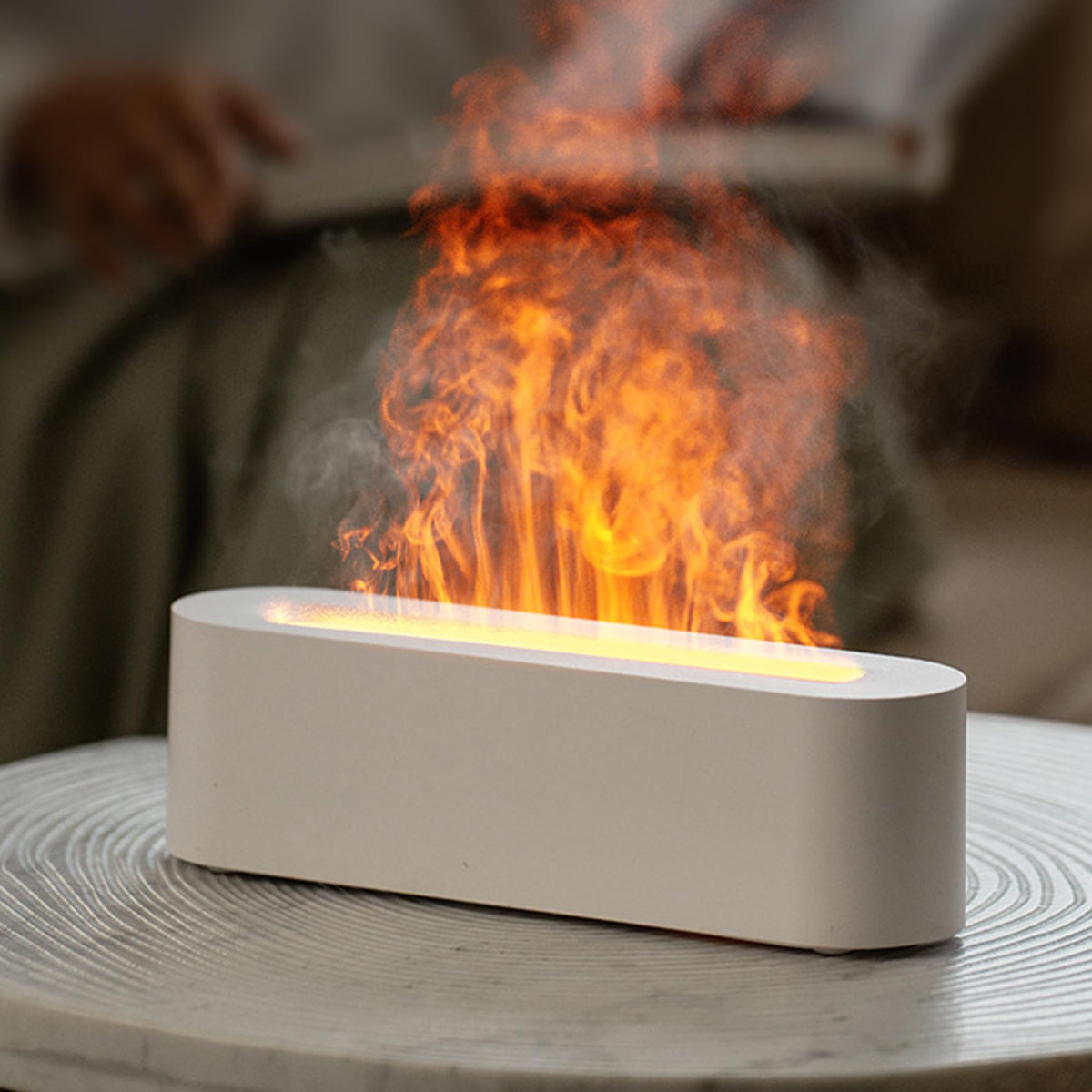 Essential Oil Diffuser, Fireplace Flame Fire Oil Diffuser, 150ml Ultrasonic Cool Mist Aromatherapy Humidifier, Scent
