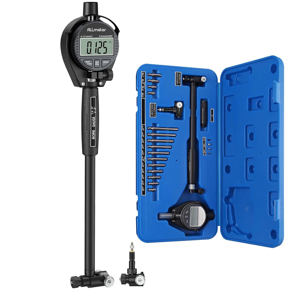 Cylinder Bore Gauge 1.4"-6",Digital LCD Gauge with 15 Anvils