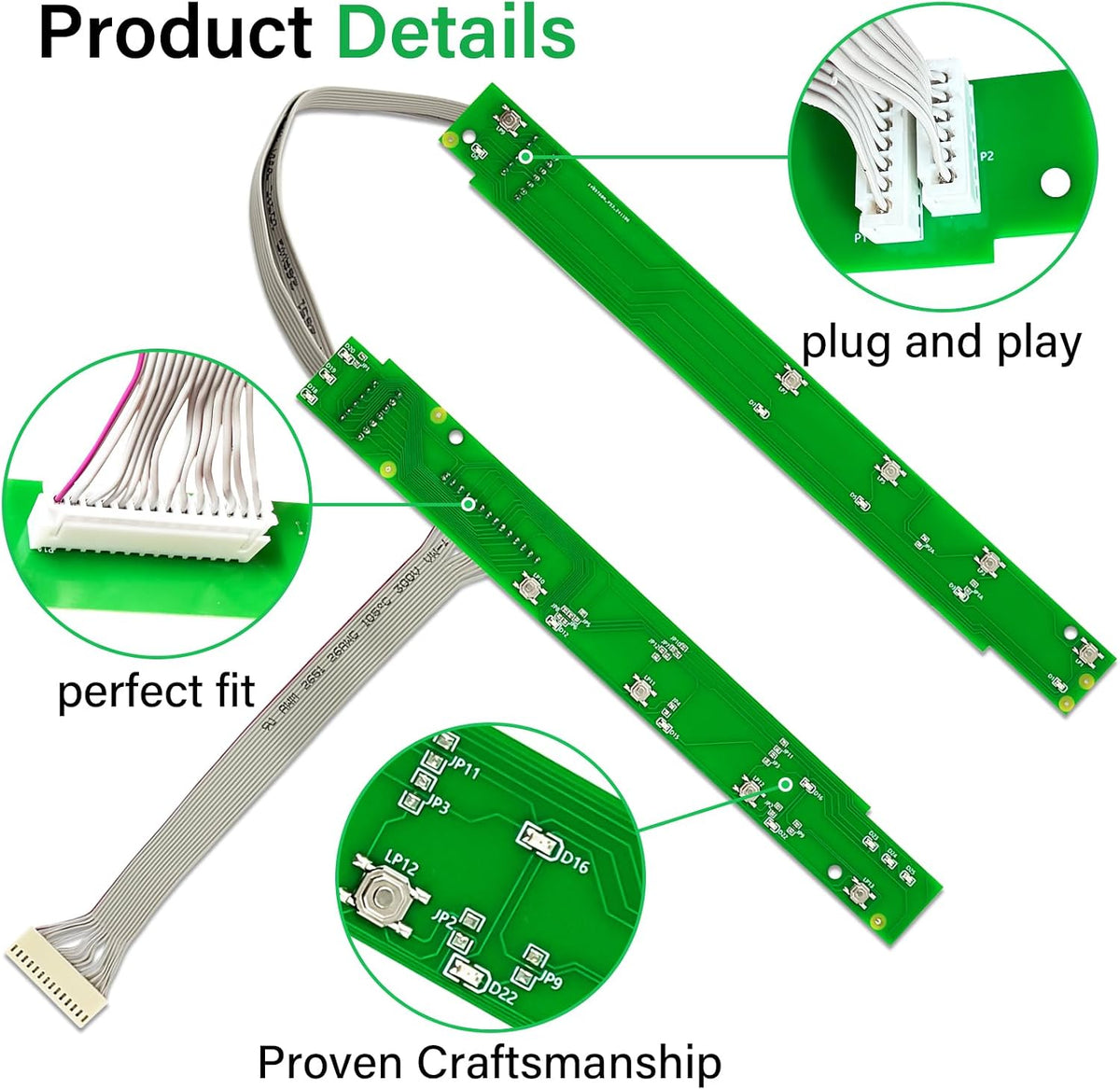 5304518467 Dishwasher User Control and Display Board Replacement for Frigidaire, Electrolux, Kenmore, Crosley - Replaces FFID2426TS5A, FFID2426TS4A, FFID2426TS3A, FFID2426TS2A, FFID2426TS6A